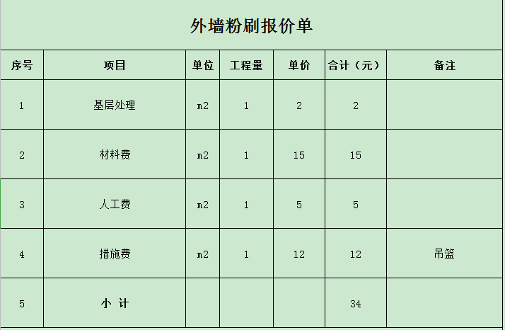 外墻粉刷吊籃施工報價(jià)單